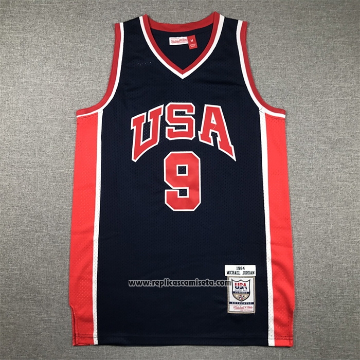 Camiseta USA 1984 Michael Jordan #9 Azul